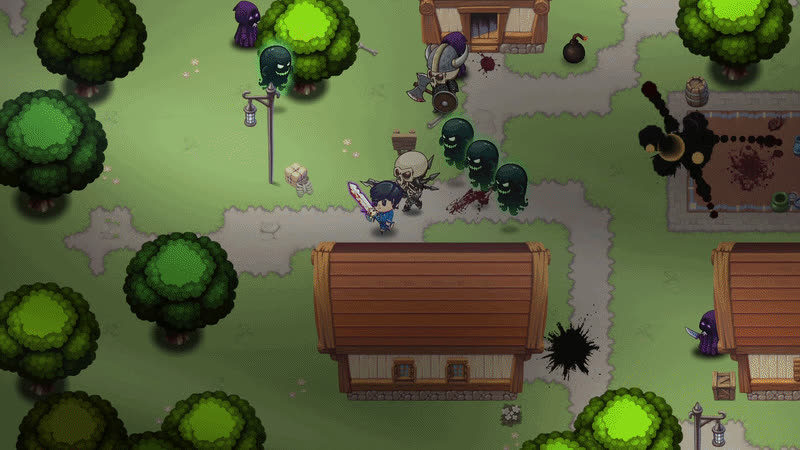 Ghost Village with ghosts and a skeleton chasing Little Jimmy